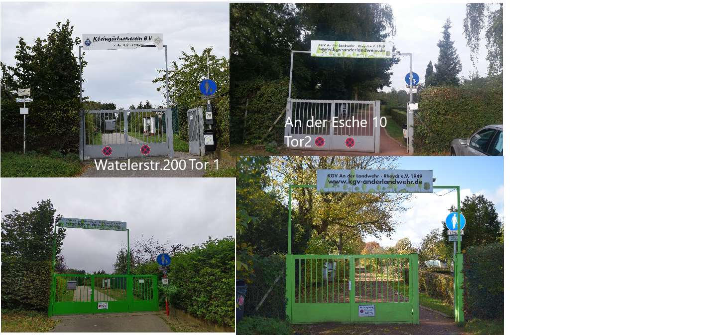 Eingangstore Watelerstr.200 <br>    An der Esche 10